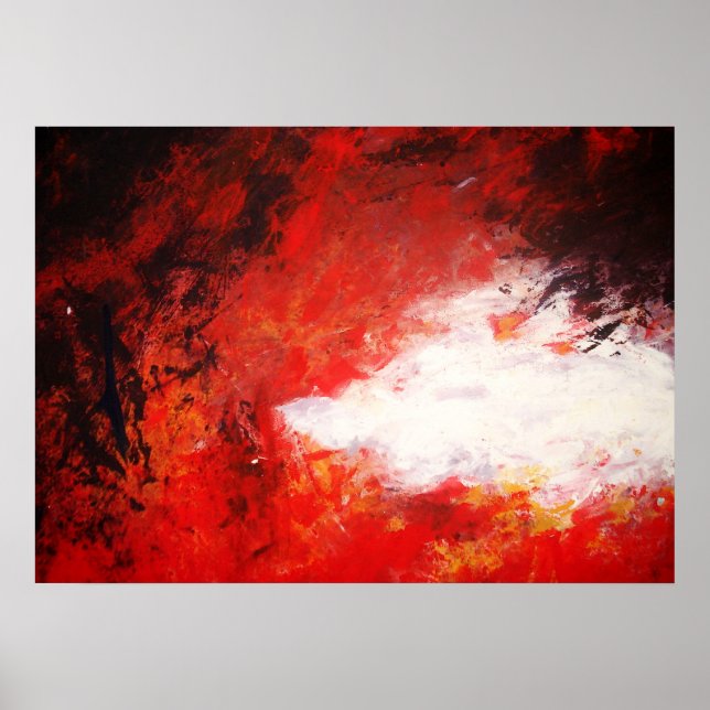Impression d'art de peinture abstraite moderne rou (Devant)