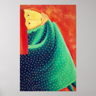 Impression d'art de peinture contemporaine d'une f