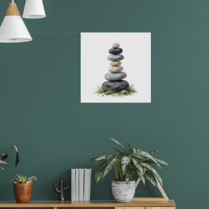 Impression d'art de pierres empilées Zen Nature