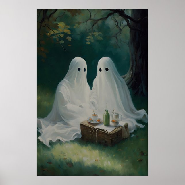 Impression d'art de pique-nique de couple fantôme  (Devant)