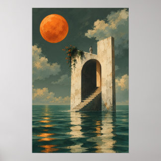 Impression d'art de porte océanique surréaliste