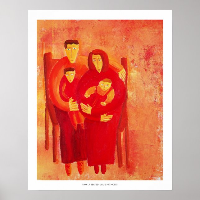 Impression d'art de portrait contemporain de famil (Devant)