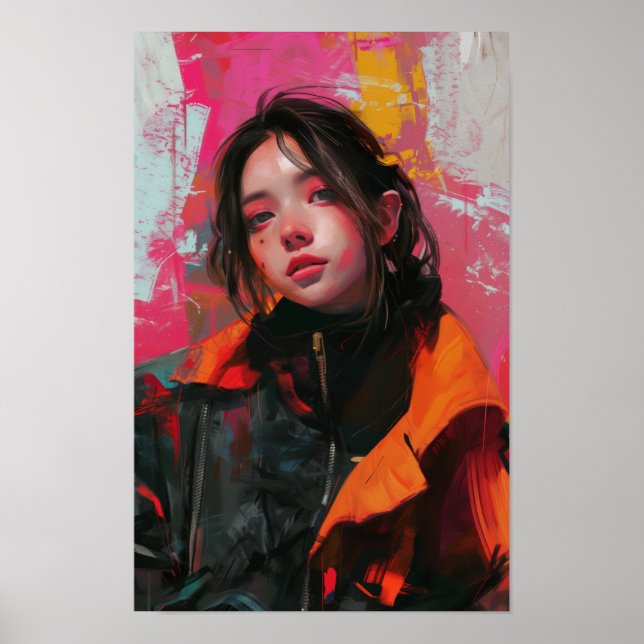 Impression d'art de portrait contemporain | Femme  (Devant)