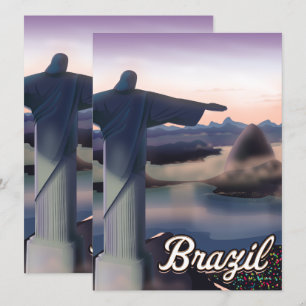 Impression d'art de poster de voyage au Brésil.