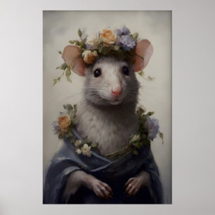 Impression d'art de rat gothique Souris victorienn