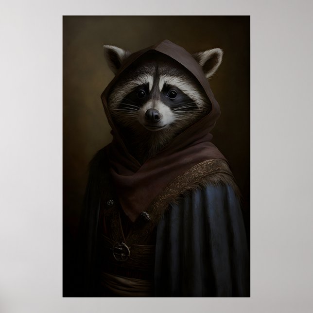 Impression d'art de Raton laveur Gothique Animal V (Devant)