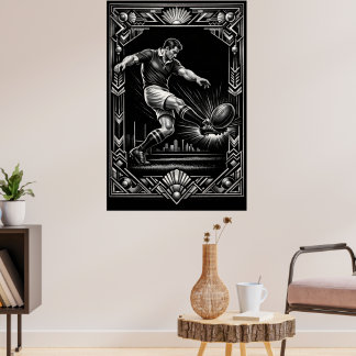 Impression d'art de rugby de style déco grande tai