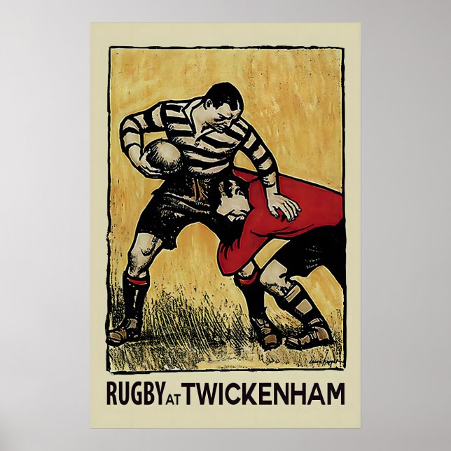 Impression d'art de rugby vintage Twickenham Sport (Devant)