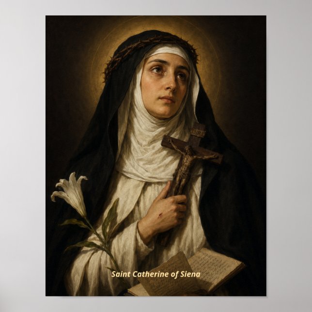 Impression d'art de Sainte Catherine de Sienne (Devant)
