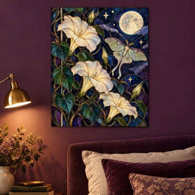 Impression d'art de serre de Moonflower (Unframed paper art print. All texture effects are printed. Room styling props are not included.)