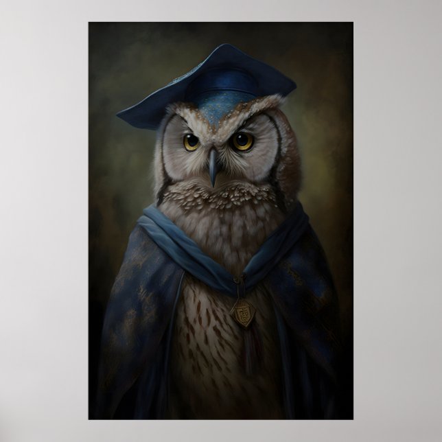Impression d'art de sorcier de hibou victorien éru (Devant)