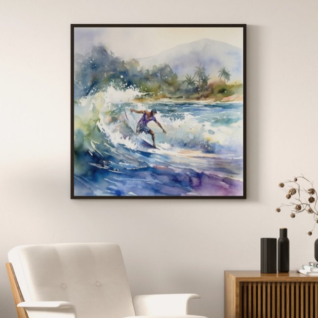 Impression d'art de surf sur la côte nord d'Oahu H (Créateur téléchargé)