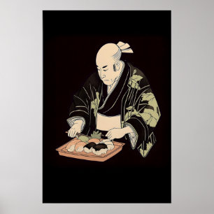 Impression d'art de sushi japonais vintage - Tradi