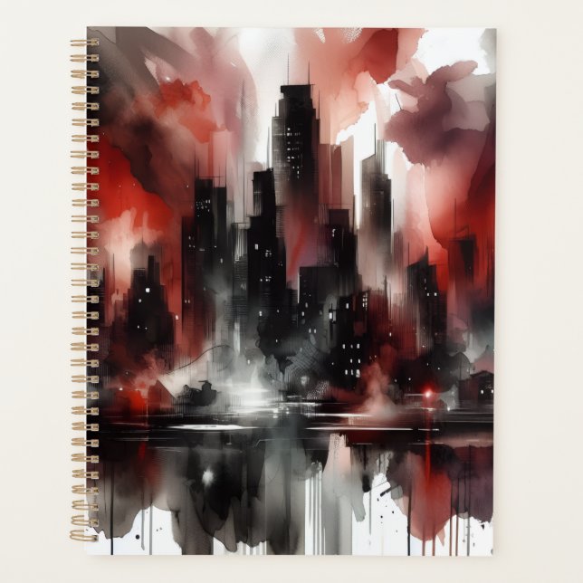 Impression d'art de toile de paysage de ville abst (Devant)