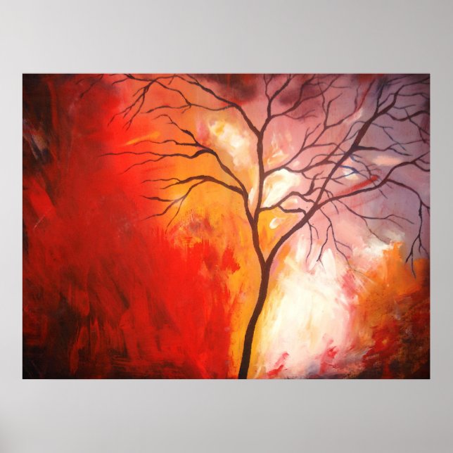 Impression d'art de toile de peinture d'arbre abst (Devant)
