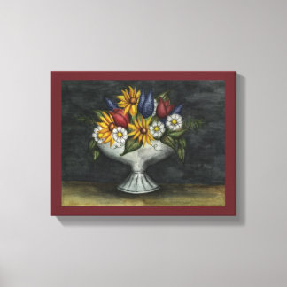 Impression d'art de toile florale d'art populaire