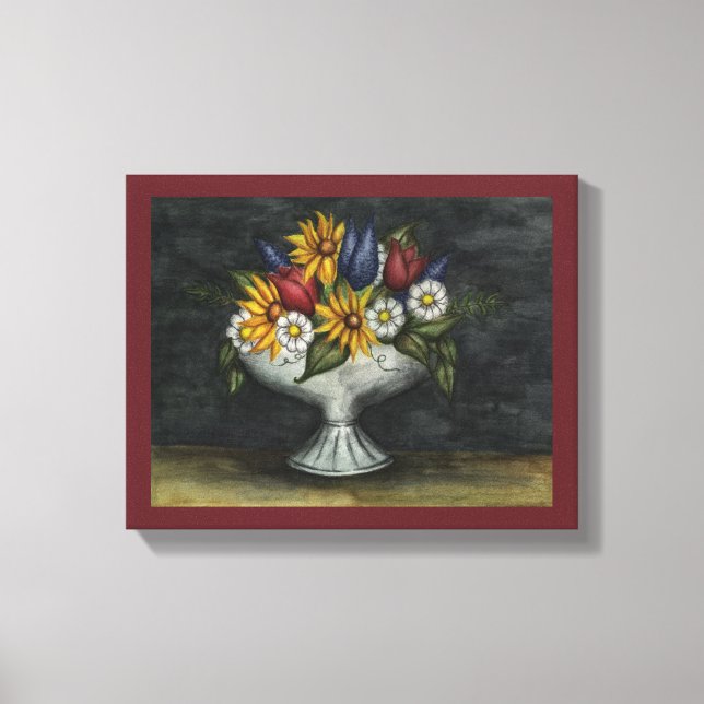 Impression d'art de toile florale d'art populaire  (Recto)