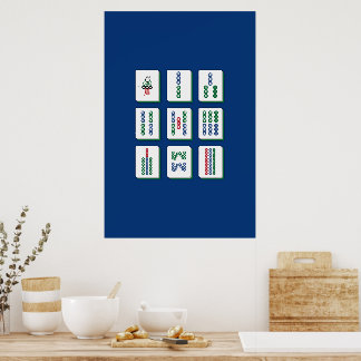 Impression d'art de tuiles de bambou Mahjong