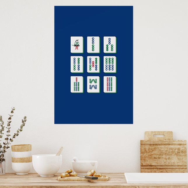 Impression d'art de tuiles de bambou Mahjong (Cuisine)