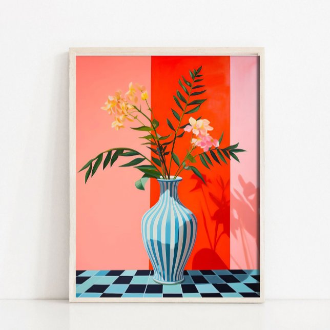 Impression d'art de vase de fleurs, peinture à l'h (Créateur téléchargé)