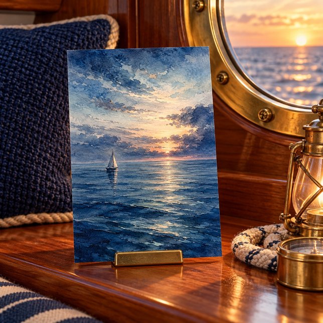 Impression d'art de voile de l'heure bleue (4 x 6 inch unframed semi-gloss print. Flat printed artwork. Styled scene; props not included.)