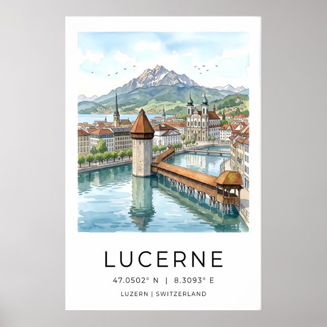 Impression d'art de voyage à Lucerne Paysage urbai (Devant)