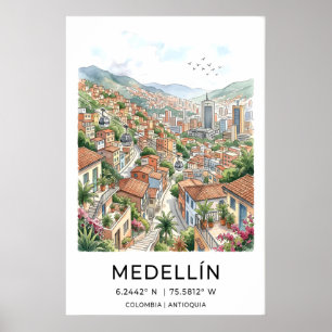 Impression d'art de voyage à Medellin Bohème Ville