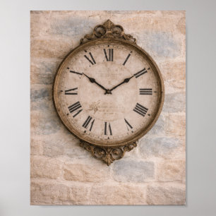 Impression d'art d'horloge murale de cottage vinta