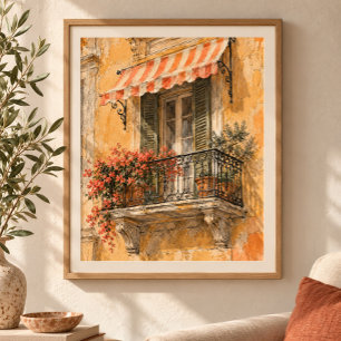 Impression d'art du balcon sicilien