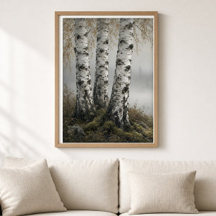 Impression d'art du brouillard du lac Birch
