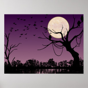 Impression d'art du ciel de la nuit d'Halloween —
