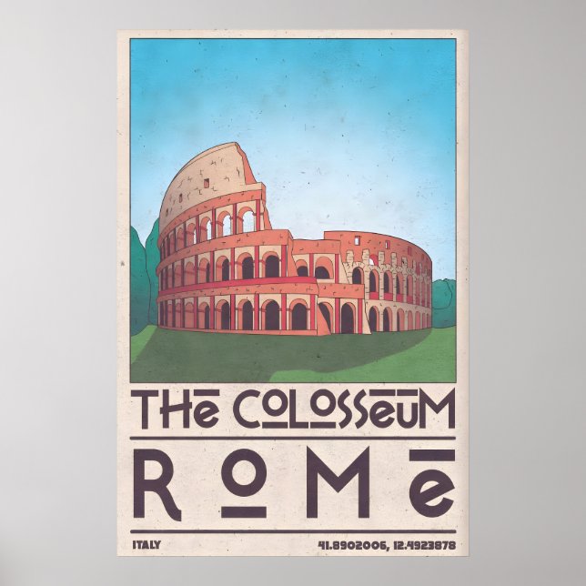 Impression d'art du Colisée de Rome, Affiche de vo (Devant)