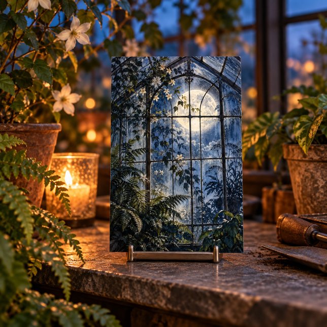 Impression d'art du conservatoire au clair de lune (4 x 6 inch unframed semi-gloss print. Flat printed artwork. Styled scene; props not included.)