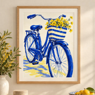 Impression d'art du dimanche au vélo cobalt