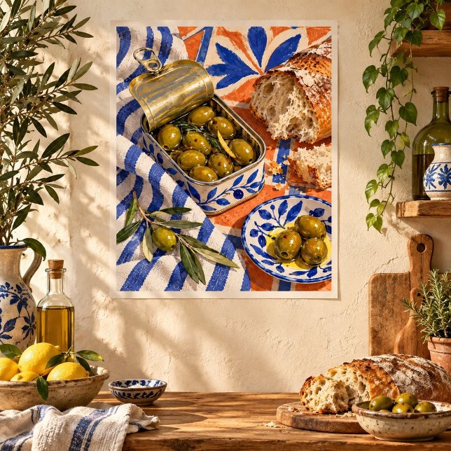Impression d'art du dimanche de la boîte d'olive (Unframed paper art print. All texture effects are printed. Room styling props are not included.)
