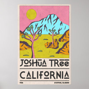 Impression d'art du Joshua Tree, scène désertique