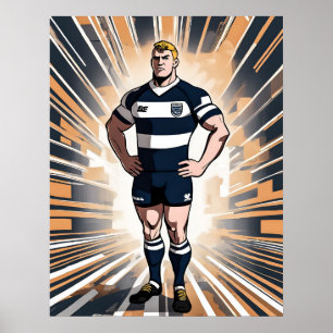 Impression d'art du joueur de rugby