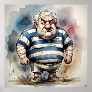 Impression d'art du joueur de rugby