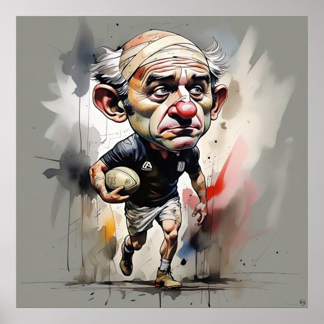 Impression d'art du joueur de rugby (Devant)