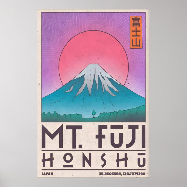 Impression d'art du mont Fuji Affiche de voyage mi (Devant)