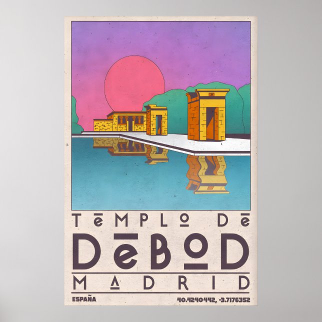Impression d'art du monument de Madrid Templo De D (Devant)