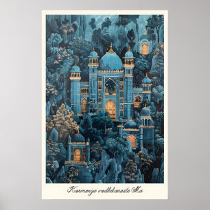 Impression d'art du palais indien bleu dans le sty