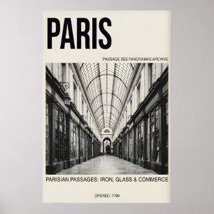 Impression d'art du Passage Parisien Noir & Blanc,