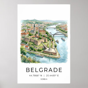 Impression d'art du paysage urbain de Belgrade - A