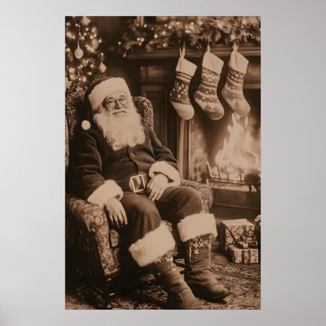 Impression d'art du Père Noël vintage gothique vic (Devant)
