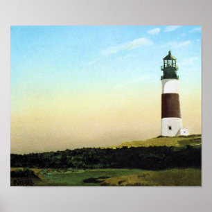 Impression d'art du phare de Sankaty Head Nantucke