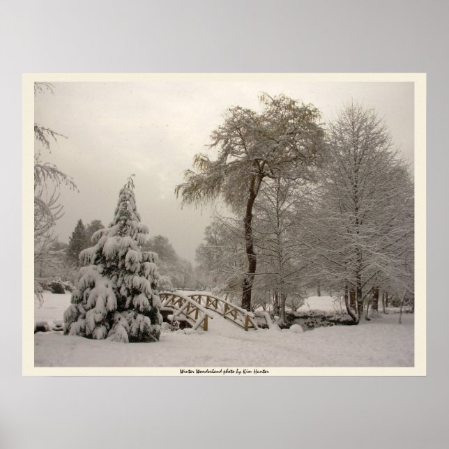 Impression d'art du pont d'hiver Affiche de la for (Devant)