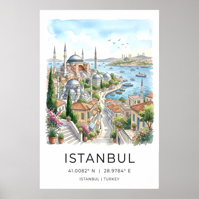 Impression d'art du port d'Istanbul - Vue de la vi (Devant)