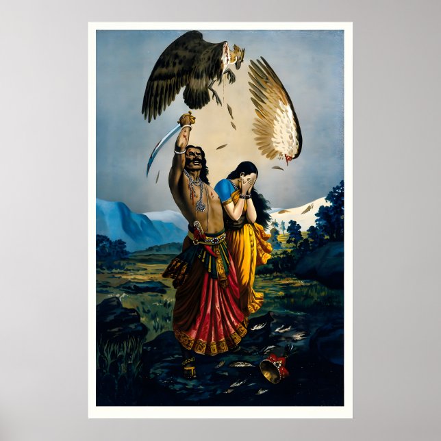 Impression d'art du Ramayana Ravana & Jatayu (Devant)