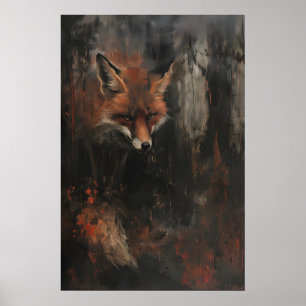 Impression d'art du renard roux, peinture lunatiqu